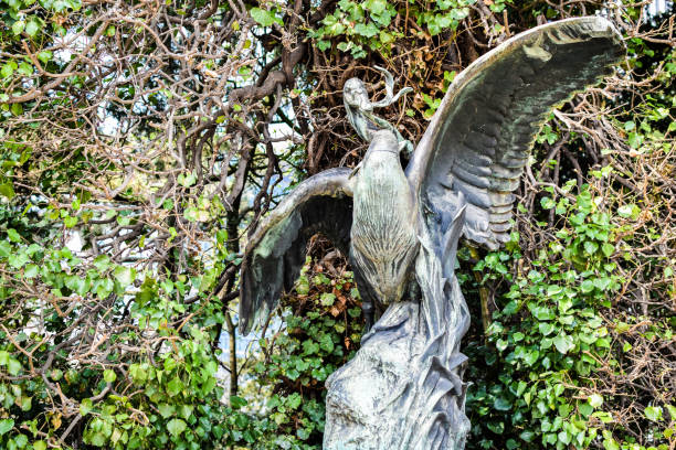 Swan statue stock photo