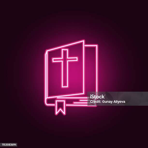 Bible Neon Icon Elements Of Religion Set Simple Icon For Websites Web Design Mobile App Info Graphics Stock Illustration - Download Image Now