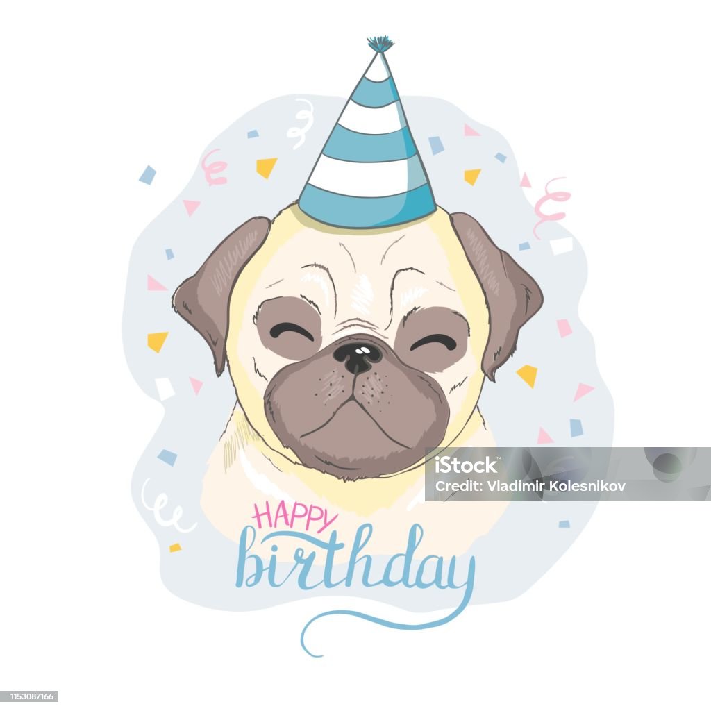 Hình Minh Họa Hoạt Hình Chó Pug Dễ Thương Thân Thiện Béo Mũm Mĩm ...