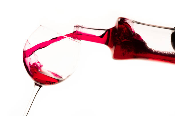 glass of ine isolated white background