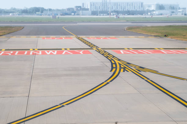 istock Markings to indicate a runway ahead 1153090354