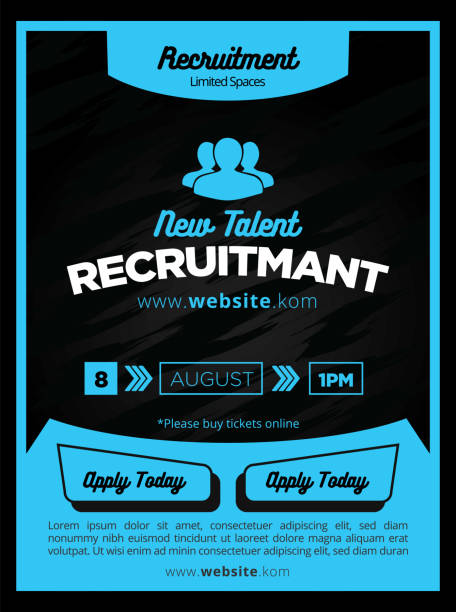 Strong and Bold Blue Recruitment Poster or Flyer for Job Listing