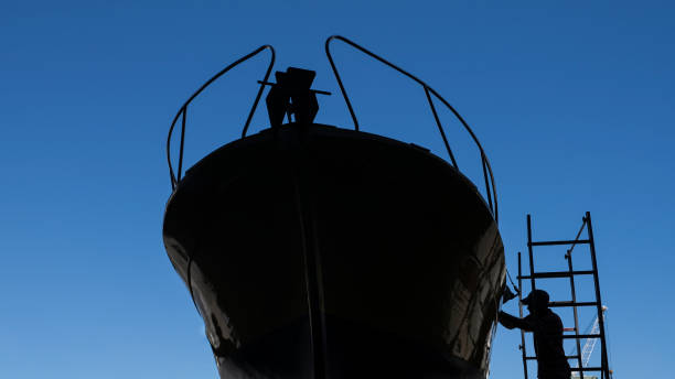 istock Luxury yacht maintenance at the marina 1153100180