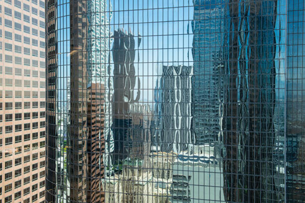istock Distorted Reflections on a Skyscraper in Downtown Los Angeles 1153102452