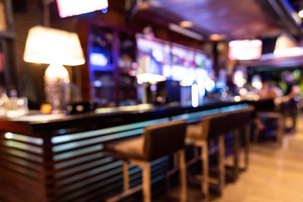 istock Perspective view of drunk person with blurred vision in bar 1153102597