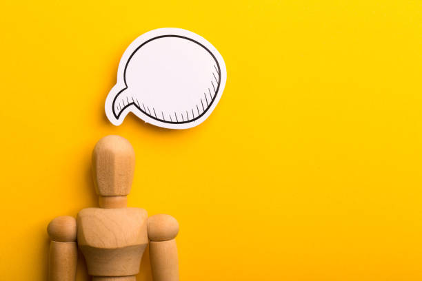 istock Thinking Concept With Blank Speech Bubble And Wooden Man 1153105588