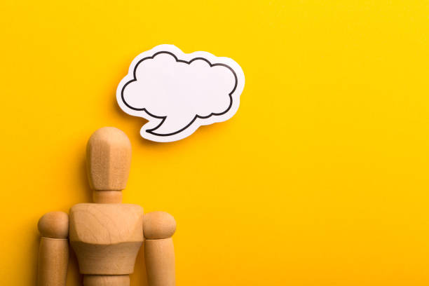 istock Thinking Concept With Blank Speech Bubble And Wooden Man 1153105590
