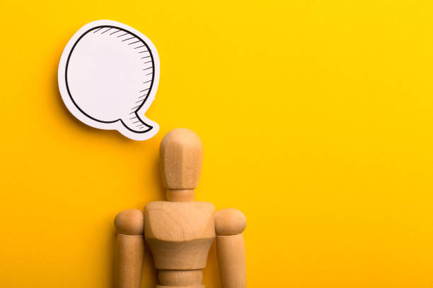 istock Thinking Concept With Blank Speech Bubble And Wooden Man 1153105592