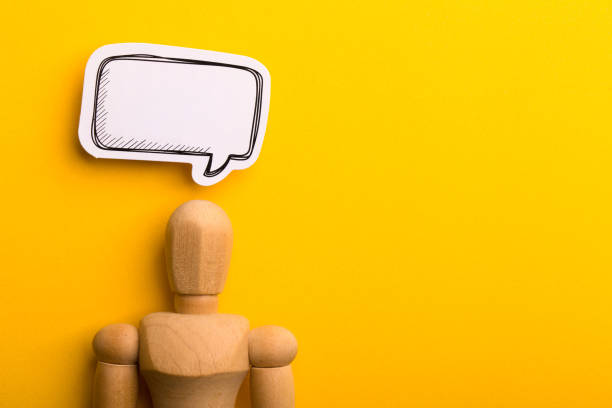 istock Thinking Concept With Blank Speech Bubble And Wooden Man 1153105599