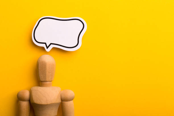 istock Thinking Concept With Blank Speech Bubble And Wooden Man 1153105602