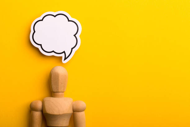 istock Thinking Concept With Blank Speech Bubble And Wooden Man 1153105609
