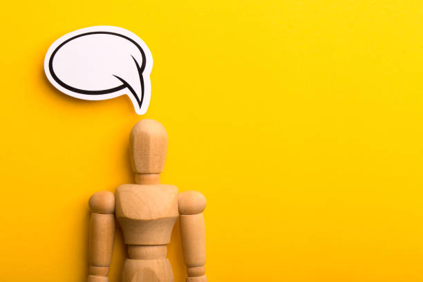 istock Thinking Concept With Blank Speech Bubble And Wooden Man 1153105612