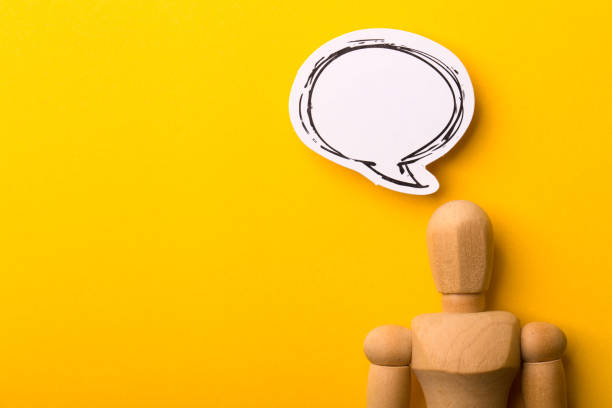 istock Thinking Concept With Blank Speech Bubble And Wooden Man 1153105638