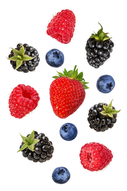 istock Collection of fresh berries isolated on white 1153112723