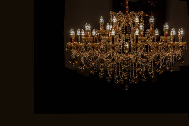 istock Chrystal chandelier lamp on the ceiling, Contemporary interior Concept. 1153115160