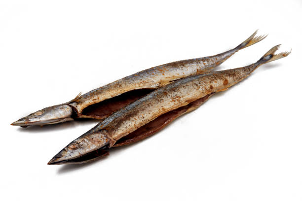 istock Grilled pacific saury fish with salt 1153115310