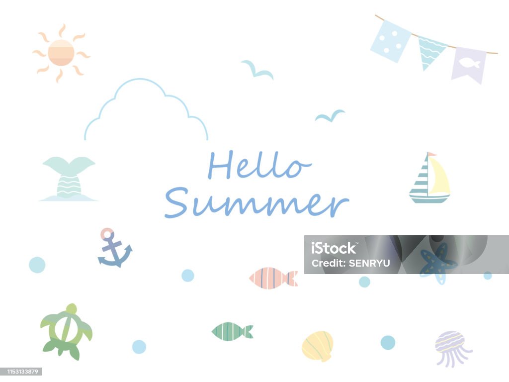 Summer set9 It is an illustration Summer set. Logo stock vector