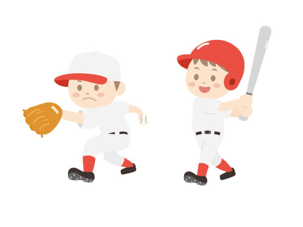 야구 player1 - baseball batter stock illustrations