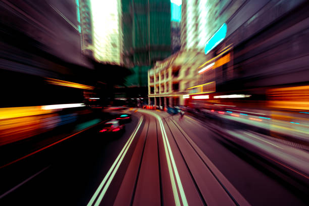 istock Abstract image of traffic light trails in the city 1153145749