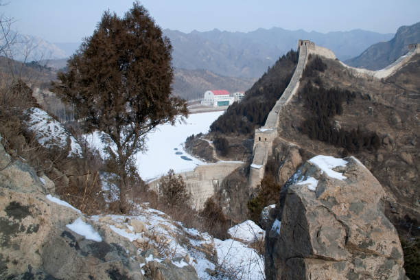 reservatório ao lado da grande muralha da china - huanghuacheng - fotografias e filmes do acervo