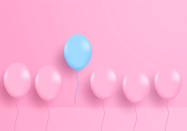 istock Different business concept. Design with blue balloon and pink balloons . new ideas. creative idea. vector. 1153151851