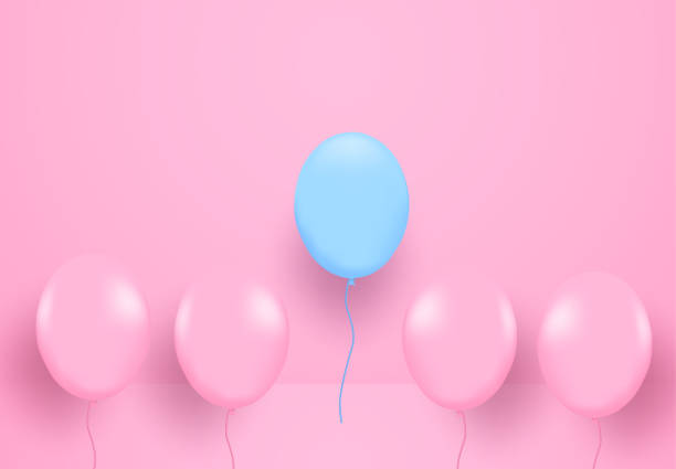istock Different business concept. Design with blue balloon and pink balloons . new ideas. creative idea. vector. 1153151852