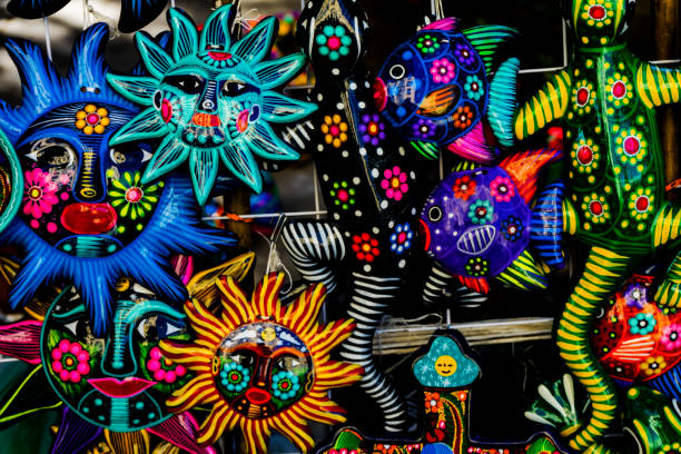 istock Colorful Mexican Ceramic Sun Face Handicraft Oaxaca Juarez Mexico 1153160003