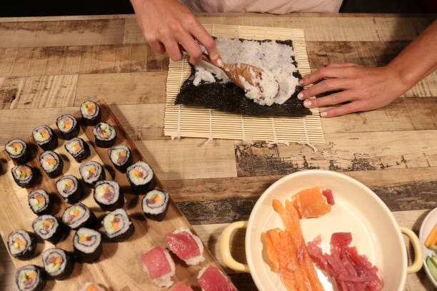 istock Delicious sushi meal raw fish 1153165818