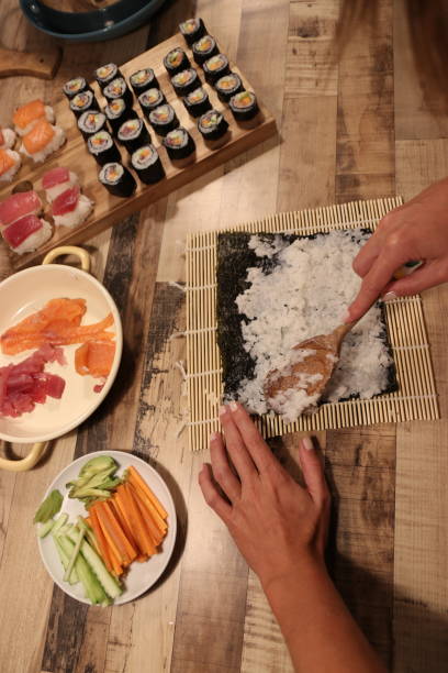 istock Delicious sushi meal raw fish 1153166453