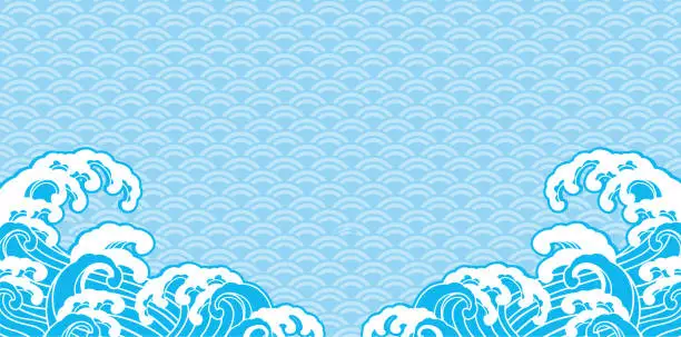 Vector illustration of Sea image, wave design