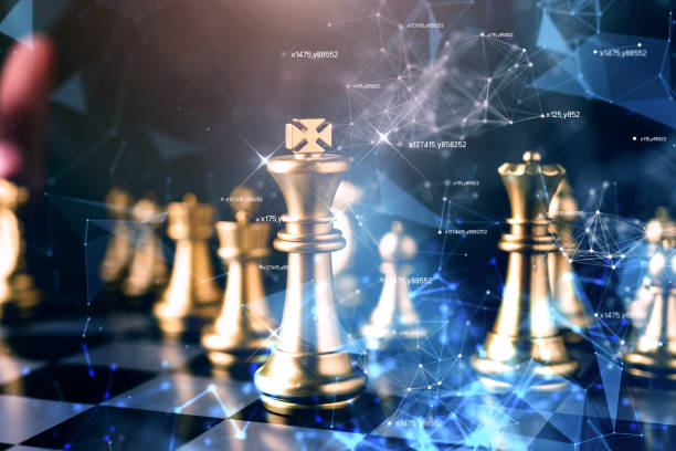 istock strategy competitive ideas concept with chess board game vintage color tone 1153174024