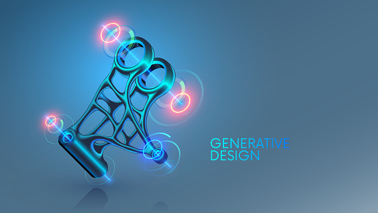 Computer Generative Design Generative Design Development 3d Model Steel Part On Cad System ...