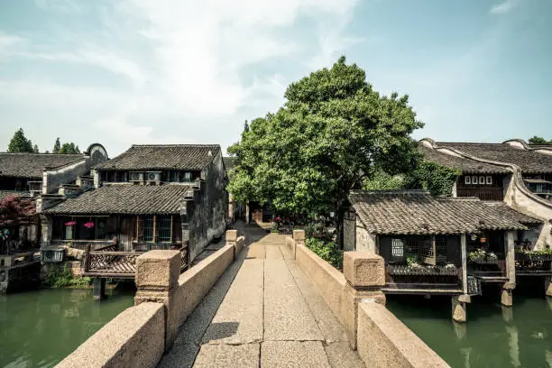 China - East Asia, Reflection, River, Town, Wuzhen