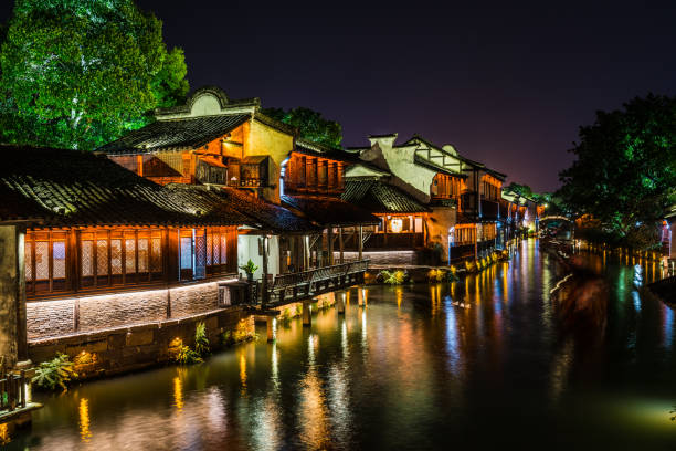 istock Night scene in Wuzhen, China 1153177984