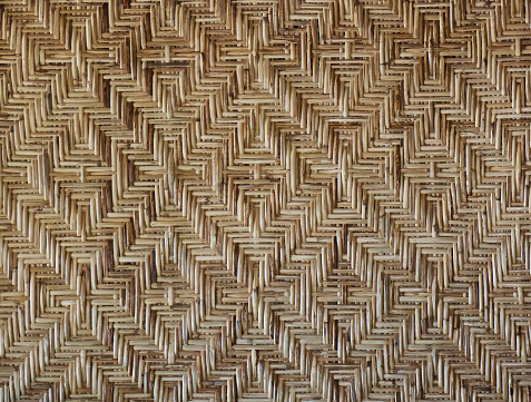 Background with a pattern of woven dry stalks, Kerala, Kochin