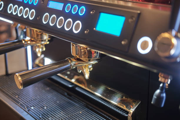 istock Professional coffee machine for making espresso in a cafe 1153188177