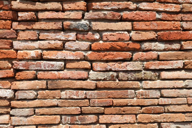 istock Ancient Mon brick walls, orange brick walls, red brick wall background 1153190998