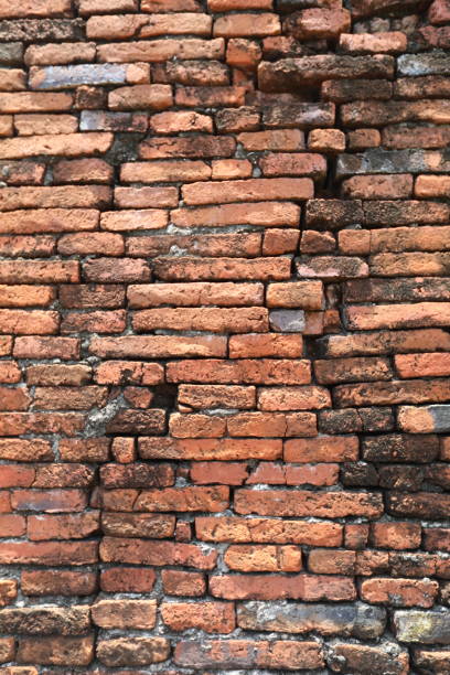 istock Ancient Mon brick walls, orange brick walls, red brick wall background 1153192547