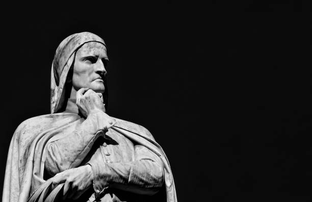 istock Dante Alighieri the greatest italian poet (Black and White with copy space) 1153193155