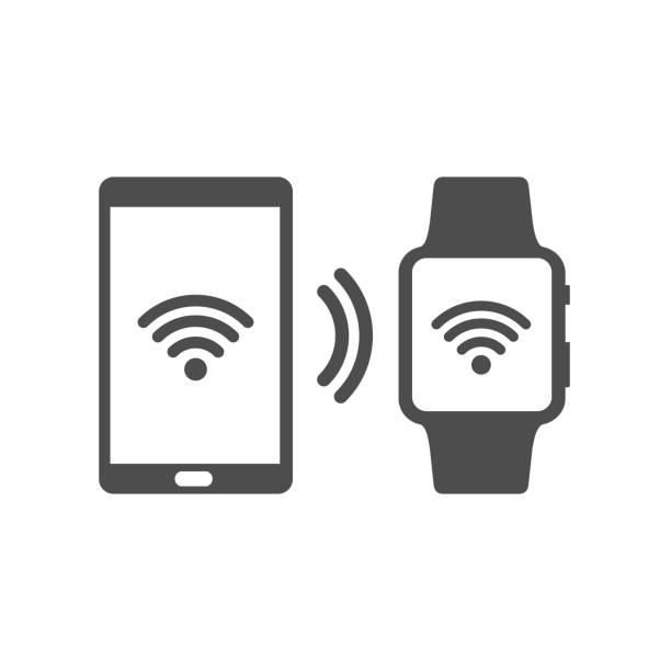 ilustraciones, imágenes clip art, dibujos animados e iconos de stock de smartphone y smartwatch - smartly