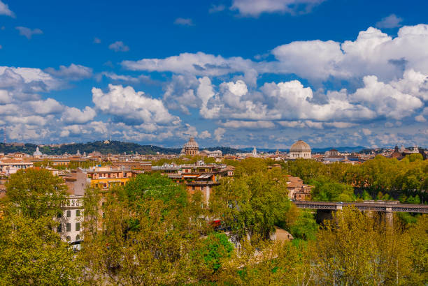 istock Rome historic center panorama with clouds 1153199765