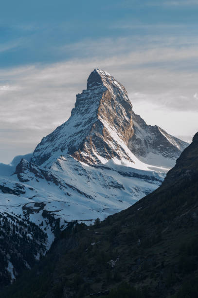 Mountain Matterhorn in Swiss Idyllic landscape of Mountain Matterhorn in Swiss matterhorn stock pictures, royalty-free photos & images