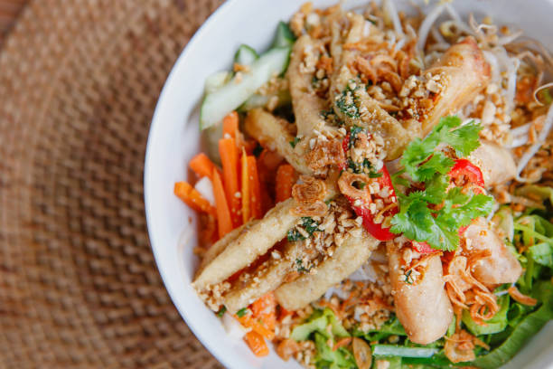Healthy vegan Vietnamese noodle bowl
