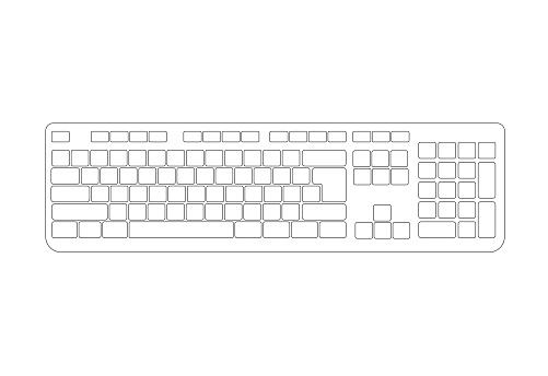 Color Computer Keyboard Outline Outline Keyboard Vector Illustration Stock Illustration - Download ...