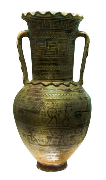istock Ancient greek big vase isolated on background 1153205755