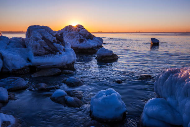 istock Sunrise by the sea in winter 1153206509
