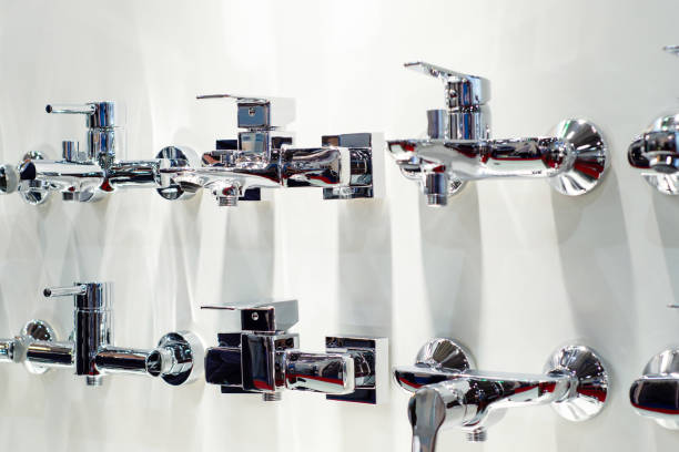 istock Different bathroom taps for sale. 1153208265