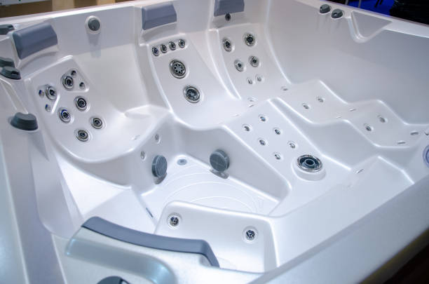 istock Closeup of big empty hot tub 1153208305