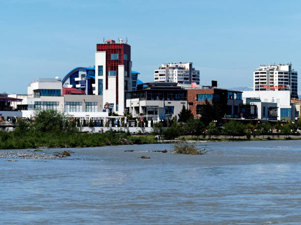istock Resort street behind the river 1153209184