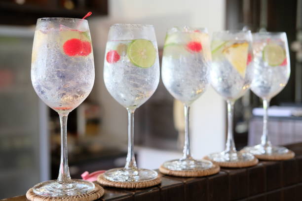 istock gin tonic alcoholic drinks at counter bar 1153209413